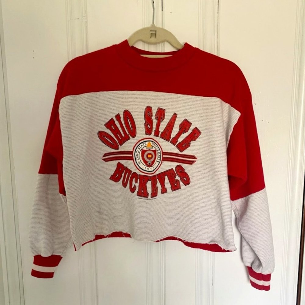 Vintage Ohio State University Cropped Sweatshirt
